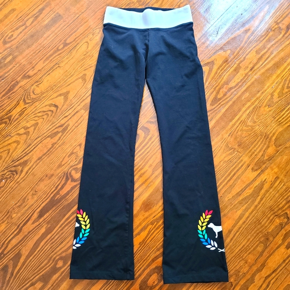 PINK VS Rainbow Logo Yoga Pants